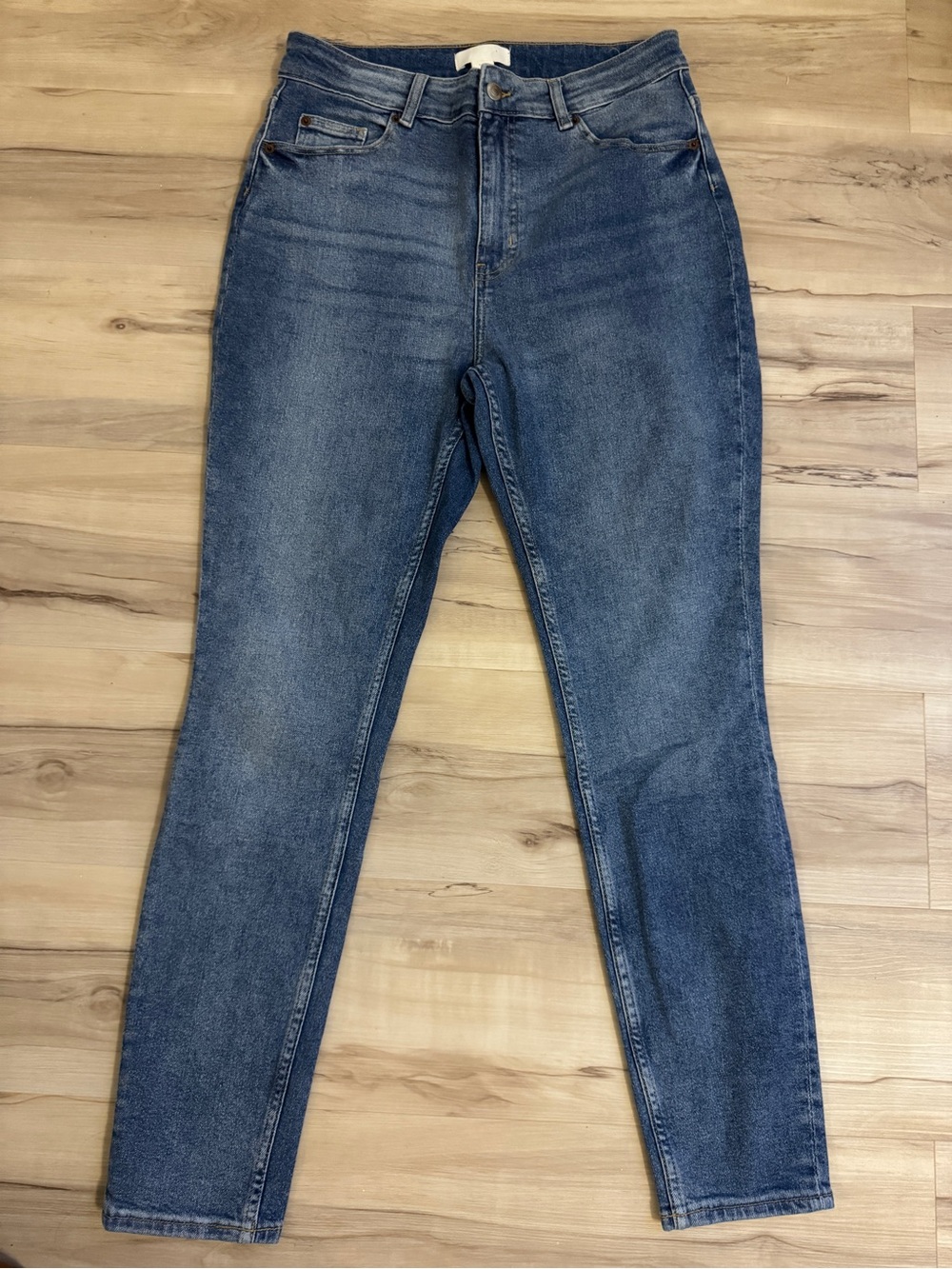 #30 H&M Dark Blue High-Rise Slim Jeans